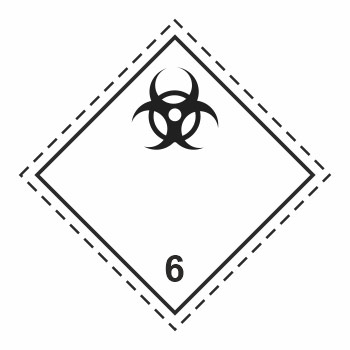 Знак перевозки опасных грузов «Класс 6.2. Инфекционные вещества» (пленка, 250х250 мм)